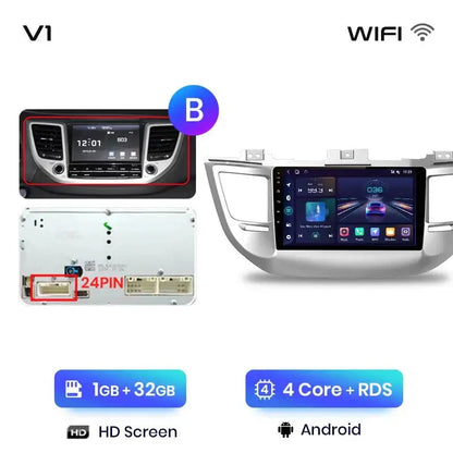 Radio Android Auto dla Hyundai IX35 Tucson 3 od 2015 - 2018 - Multigenus