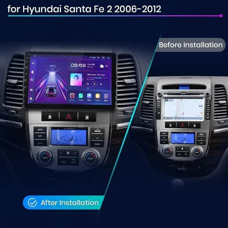 Radio nawigacja Hyundai Santa Fe 2 2006 - 2012 Carplay Android Auto - Multigenus