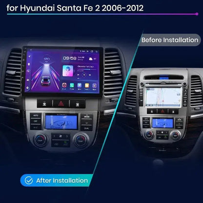 Radio nawigacja Hyundai Santa Fe 2 2006 - 2012 Carplay Android Auto - Multigenus