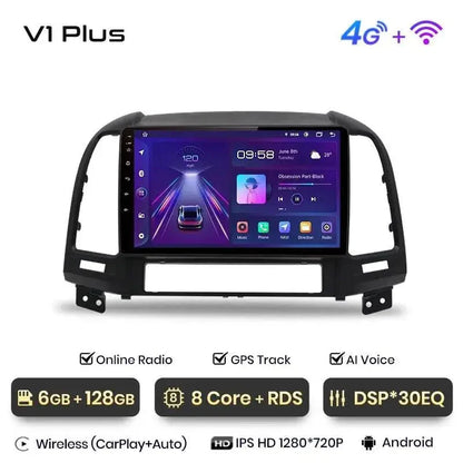 Radio nawigacja Hyundai Santa Fe 2 2006 - 2012 Carplay Android Auto - Multigenus