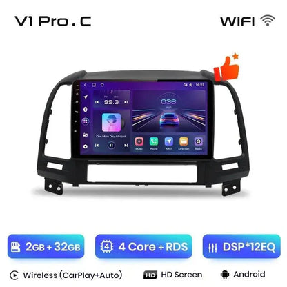 Radio nawigacja Hyundai Santa Fe 2 2006 - 2012 Carplay Android Auto - Multigenus