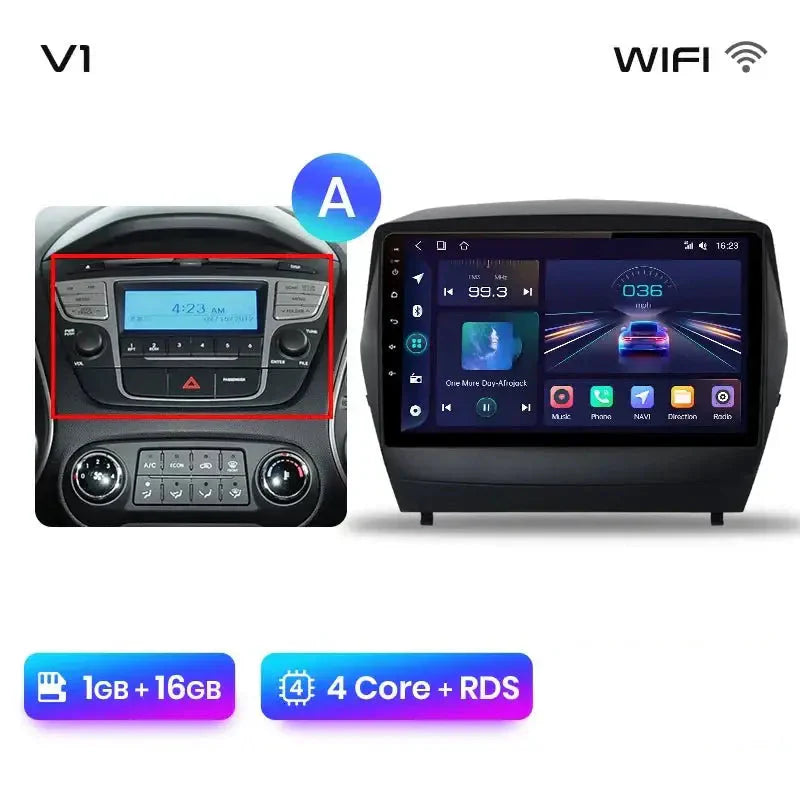 Radio Samochodowe dla Hyundai Tucson 2 / ix35 (2009 - 2015) – Bezprzewodowe CarPlay i Android Auto, Inteligentny System Multimedialny 2DIN - Multigenus