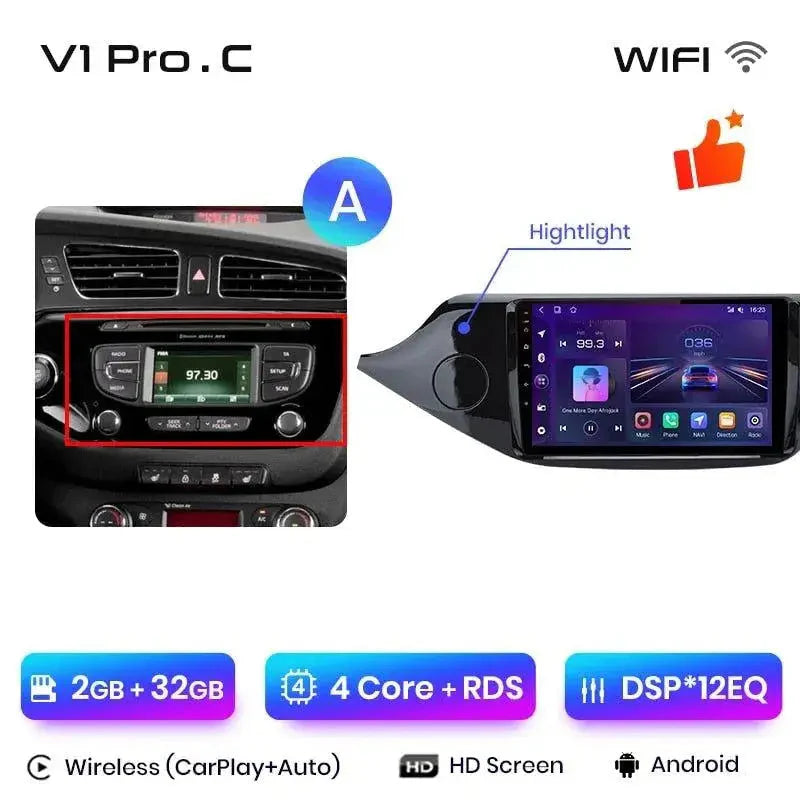 Radio nawigacja KIA CEED 2012 - 2018 Carplay Android Auto - Multigenus