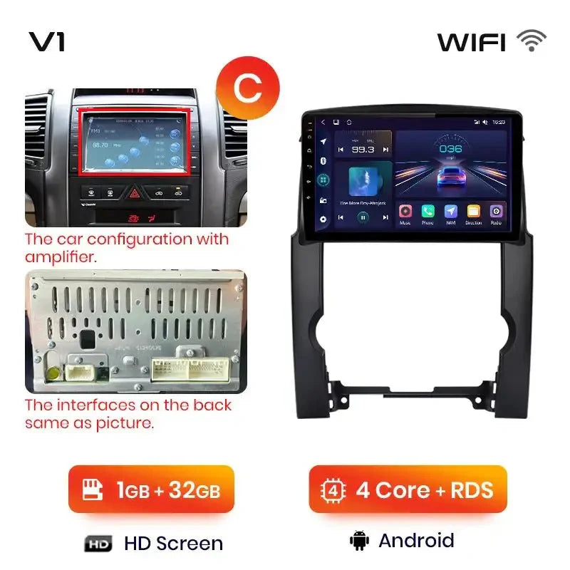 V1pro AI Voice 2 din Android Auto Radio dla Kia Sorento 2 XM 2009 - 2012 Carplay Car Multimedia GPS 2din radio samochodowe - Multigenus