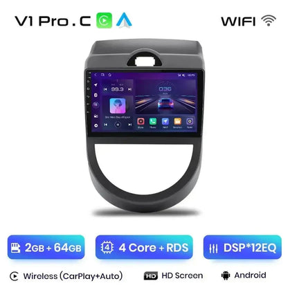 Radio multimedialne V1 AI Voice Wireless CarPlay i Android Auto dla Kia Soul (2008 - 2011) – Nawigacja GPS 4G i autoradio 2 - DIN - Multigenus