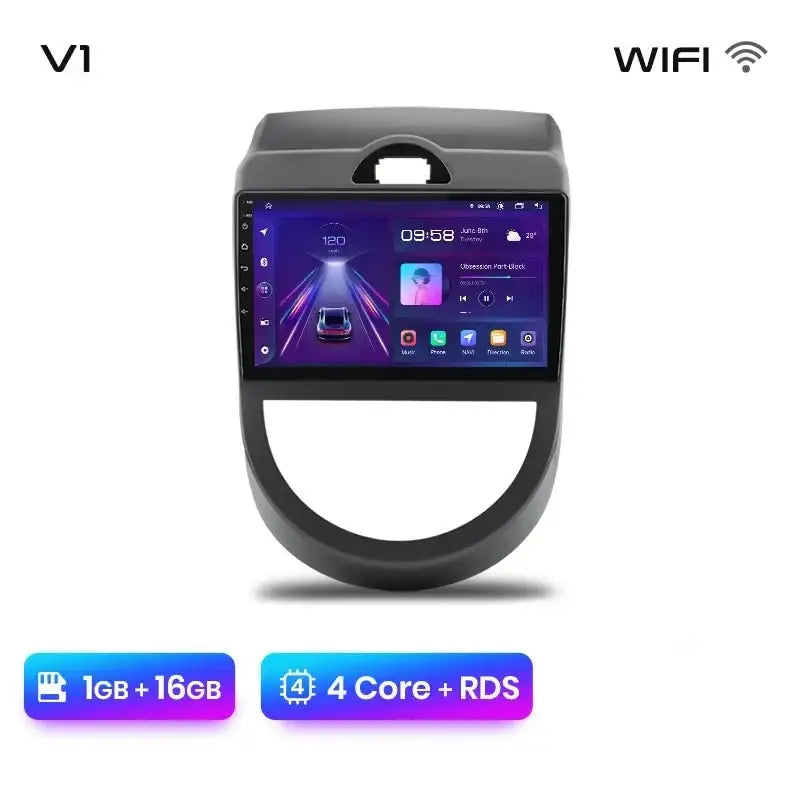 Radio multimedialne V1 AI Voice Wireless CarPlay i Android Auto dla Kia Soul (2008 - 2011) – Nawigacja GPS 4G i autoradio 2 - DIN - Multigenus