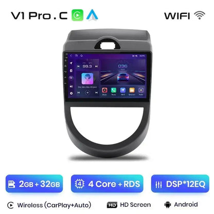Radio multimedialne V1 AI Voice Wireless CarPlay i Android Auto dla Kia Soul (2008 - 2011) – Nawigacja GPS 4G i autoradio 2 - DIN - Multigenus
