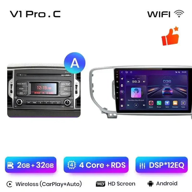Radio nawigacja Kia Sportage 4 2016 - 2018 Android auto Carplay - Multigenus