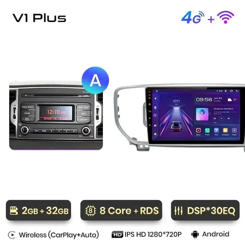 Radio nawigacja Kia Sportage 4 2016 - 2018 Android auto Carplay - Multigenus
