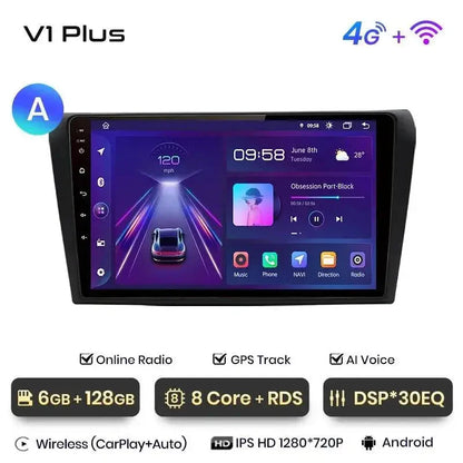 Radio nawigacja Mazda 3 bk 2004-2013 Carplay Android Auto - Multigenus