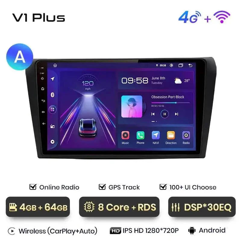 Radio nawigacja Mazda 3 bk 2004-2013 Carplay Android Auto - Multigenus