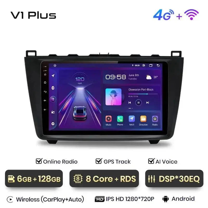 Radio nawigacja Mazda 6 GH 2007 - 2012 Carplay Android Auto - Multigenus
