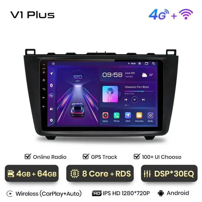 Radio nawigacja Mazda 6 GH 2007 - 2012 Carplay Android Auto - Multigenus