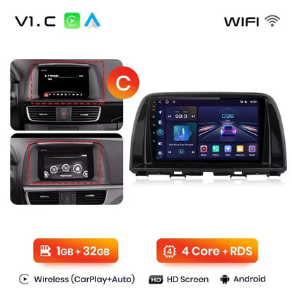 Radio do Mazda CX - 5 od 2012 - 2015 – Android Auto i Bezprzewodowy CarPlay - Multigenus