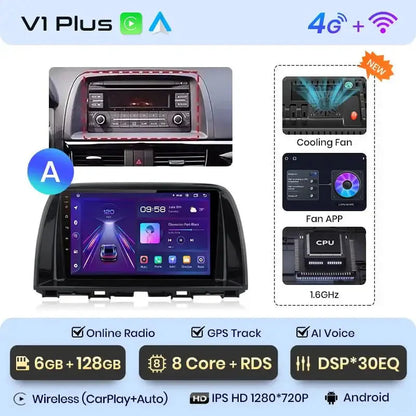 Radio do Mazda CX - 5 od 2012 - 2015 – Android Auto i Bezprzewodowy CarPlay - Multigenus