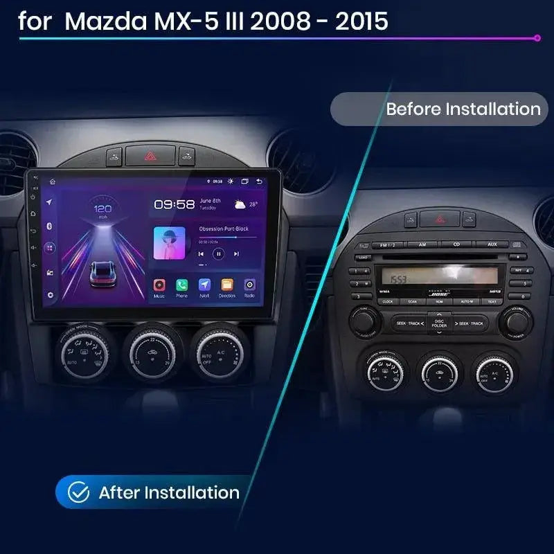 Radio nawigacja Mazda MX-5 MX5 III 3 NC 2008 - 2015 Android Auto Carplay - Multigenus