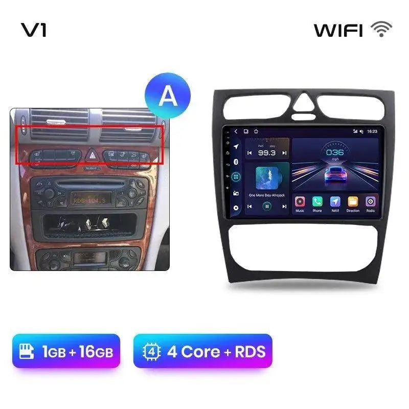 Radio nawigacja Mercedes Benz C CLK S203 W203 W209 A209 przed lift 2000-2011 Carplay Android Auto - Multigenus