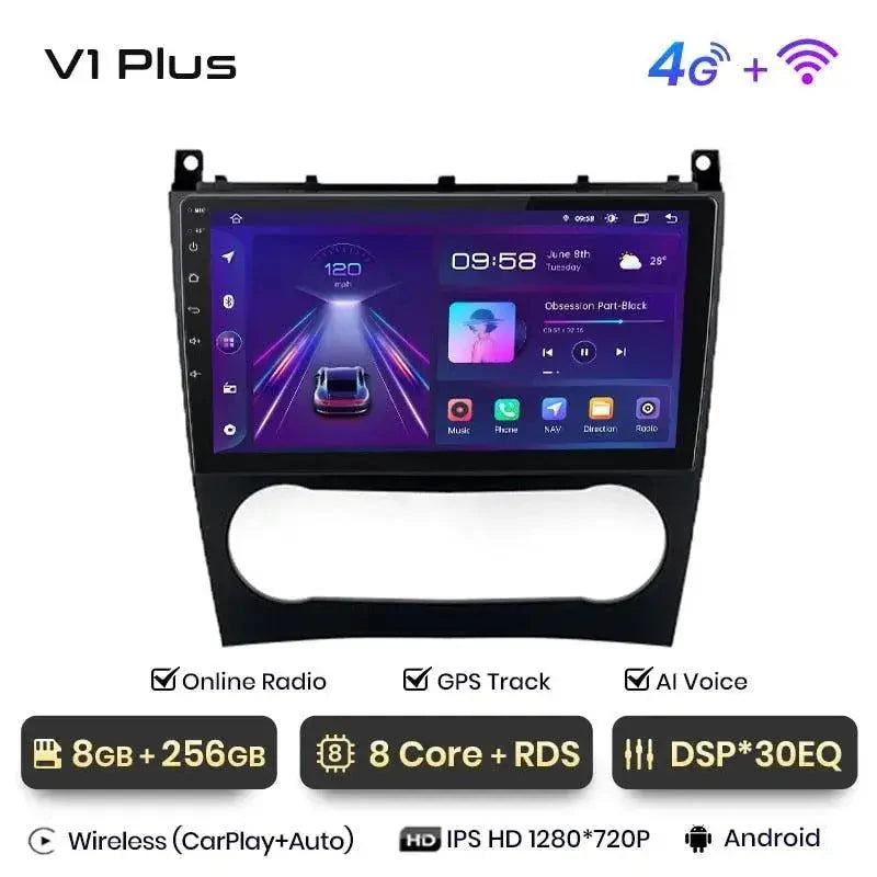 Radio nawigacja Mercedes Benz C W203 lift 2005-2009 Android auto Carplay - Multigenus