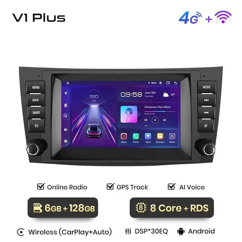 Radio nawigacja Mercedes Benz E-Class W211 W219 E200 E220 E300 Carplay Android auto - Multigenus