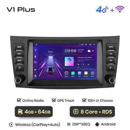 Radio nawigacja Mercedes Benz E-Class W211 W219 E200 E220 E300 Carplay Android auto - Multigenus
