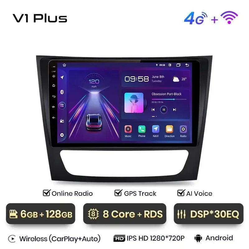 Radio nawigacja Mercedes Benz E W211 E300 od 2002-2010 Android Auto Carplay - Multigenus