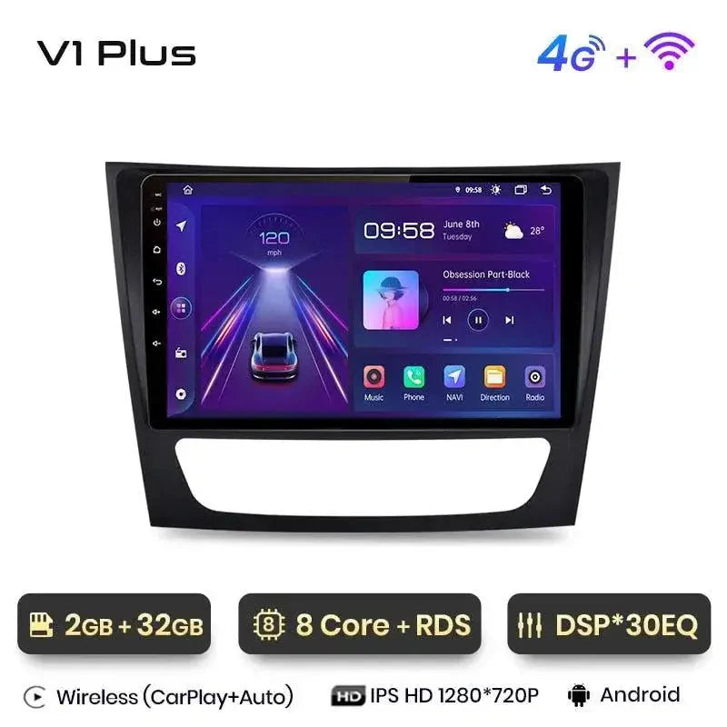 Radio nawigacja Mercedes Benz E W211 E300 od 2002-2010 Android Auto Carplay - Multigenus