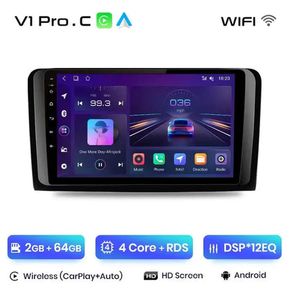 Radio samochodowe V1 Plus do Mercedesa Benz klasy M W164 klasy GL X164 ML GL bezprzewodowe CarPlay Android Auto Nie 2 din 2din DVD - Multigenus