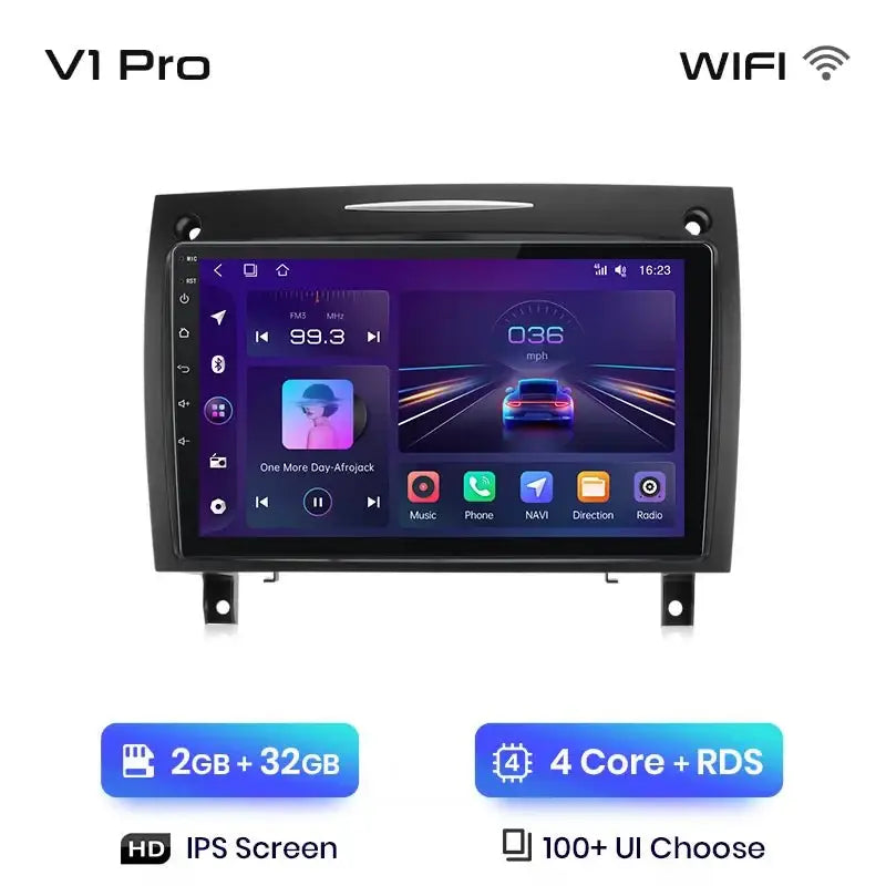 Multimedia Radio V1 z CarPlay i Android Auto dla Mercedes - Benz SLK Klasa R171 (2004 - 2011) – Ulepsz swoje doświadczenie w SLK 200, 280, 300, 350! - Multigenus