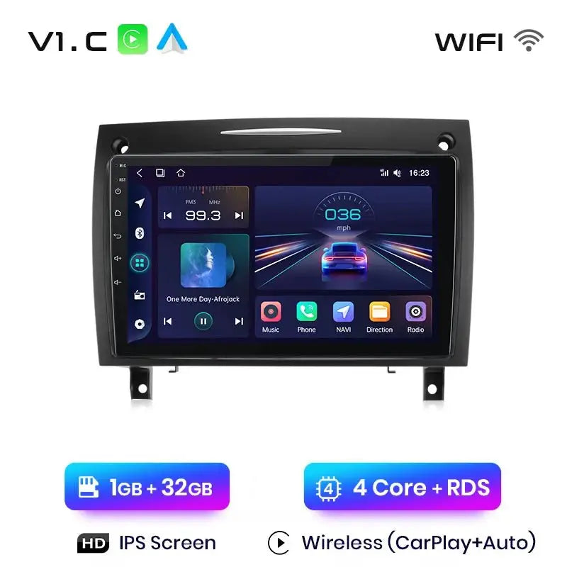 Multimedia Radio V1 z CarPlay i Android Auto dla Mercedes - Benz SLK Klasa R171 (2004 - 2011) – Ulepsz swoje doświadczenie w SLK 200, 280, 300, 350! - Multigenus