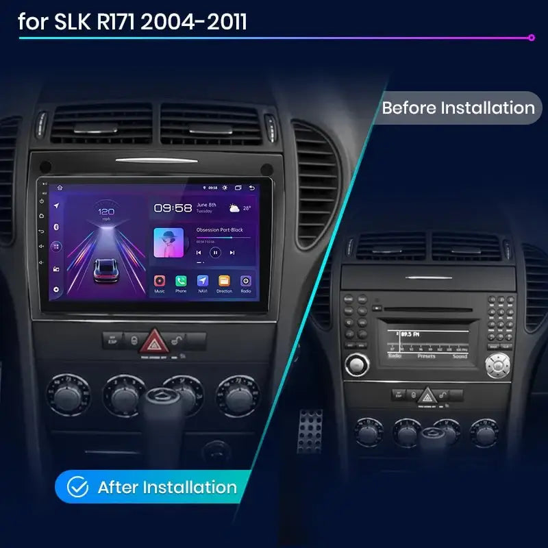 Multimedia Radio V1 z CarPlay i Android Auto dla Mercedes - Benz SLK Klasa R171 (2004 - 2011) – Ulepsz swoje doświadczenie w SLK 200, 280, 300, 350! - Multigenus
