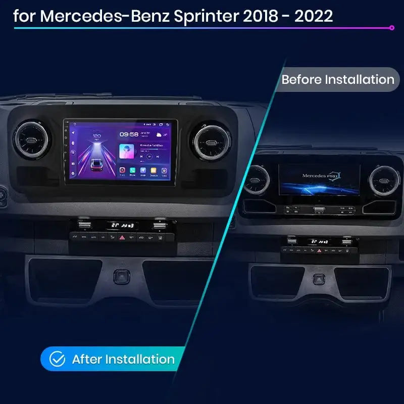 V1Pro AI Voice Radio Multimedialne GPS 2 Din z Android Auto i CarPlay dla Mercedes - Benz Sprinter (2018 - 2022) - Multigenus