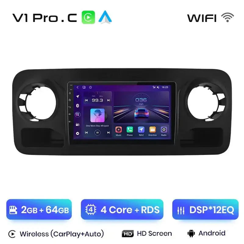 V1Pro AI Voice Radio Multimedialne GPS 2 Din z Android Auto i CarPlay dla Mercedes - Benz Sprinter (2018 - 2022) - Multigenus