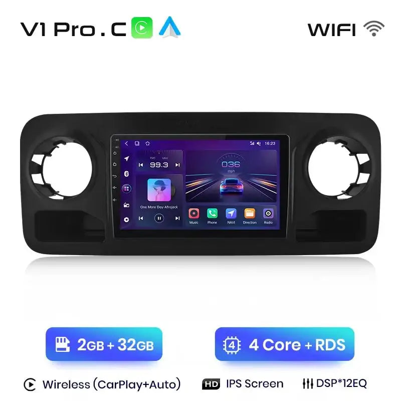 V1Pro AI Voice Radio Multimedialne GPS 2 Din z Android Auto i CarPlay dla Mercedes - Benz Sprinter (2018 - 2022) - Multigenus