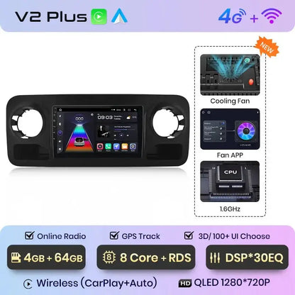 V1Pro AI Voice Radio Multimedialne GPS 2 Din z Android Auto i CarPlay dla Mercedes - Benz Sprinter (2018 - 2022) - Multigenus