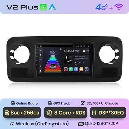 V1Pro AI Voice Radio Multimedialne GPS 2 Din z Android Auto i CarPlay dla Mercedes - Benz Sprinter (2018 - 2022) - Multigenus