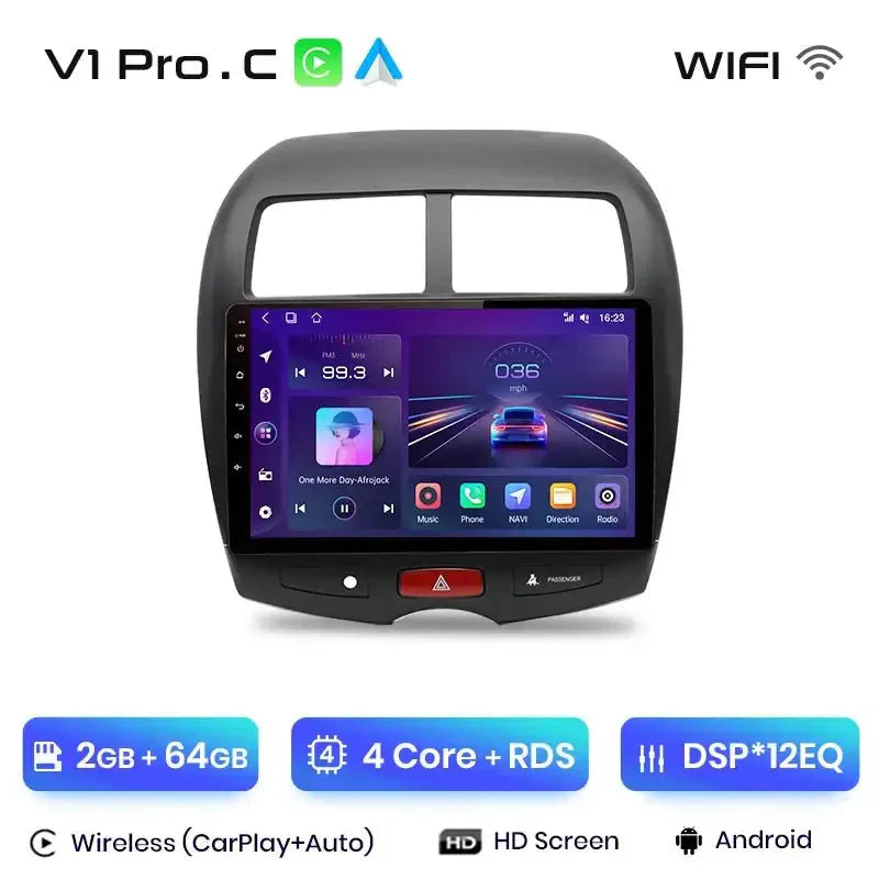 Radio samochodowe do Mitsubishi ASX 2010 - 2016 | Bezprzewodowy CarPlay i Android Auto | Zaawansowany system multimedialny - Multigenus