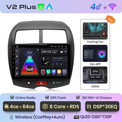 Radio do Mitsubishi ASX 2010 - 2016 | Bezprzewodowy CarPlay i Android Auto - Multigenus