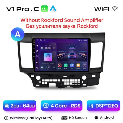 Radio do Mitsubishi Lancer 2007 - 2013 – Bezprzewodowe CarPlay i Android Auto, Inteligentne Systemy - Multigenus