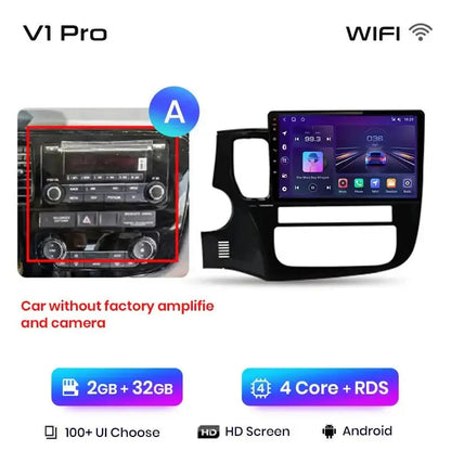 Radio do Mitsubishi Outlander 3 od 2012 - 2018 AI Voice Android Auto Kompatybilne z CarPlay - Multigenus
