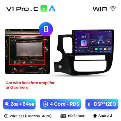Radio do Mitsubishi Outlander 3 od 2012 - 2018 AI Voice Android Auto Kompatybilne z CarPlay - Multigenus