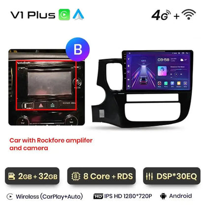 Radio do Mitsubishi Outlander 3 od 2012 - 2018 AI Voice Android Auto Kompatybilne z CarPlay - Multigenus