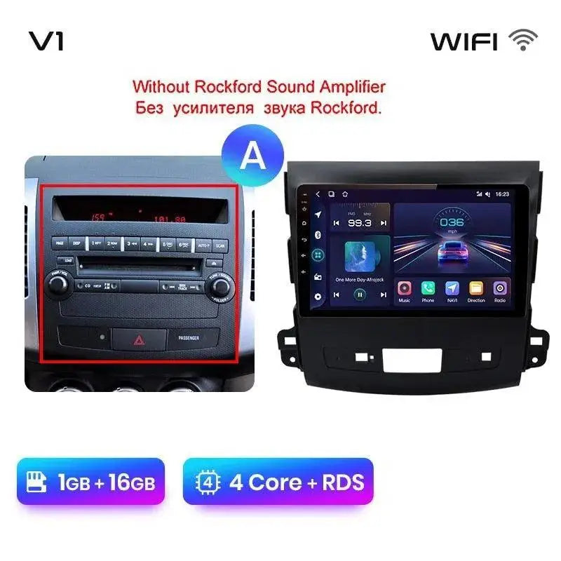 Radio nawigacja Mitsubishi Outlander xl 2 od 2005-2011 Citroen C-Crosser Android Auto Carplay - Multigenus