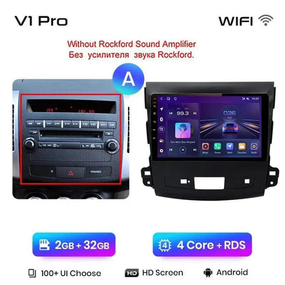 Radio nawigacja Mitsubishi Outlander xl 2 od 2005-2011 Citroen C-Crosser Android Auto Carplay - Multigenus