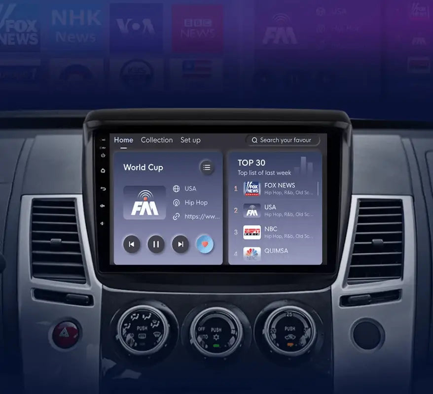 Radio do Mitsubishi Pajero Sport 2 / L200 / Triton 2008 - 2016 – Bezprzewodowe CarPlay i Android Auto - Multigenus