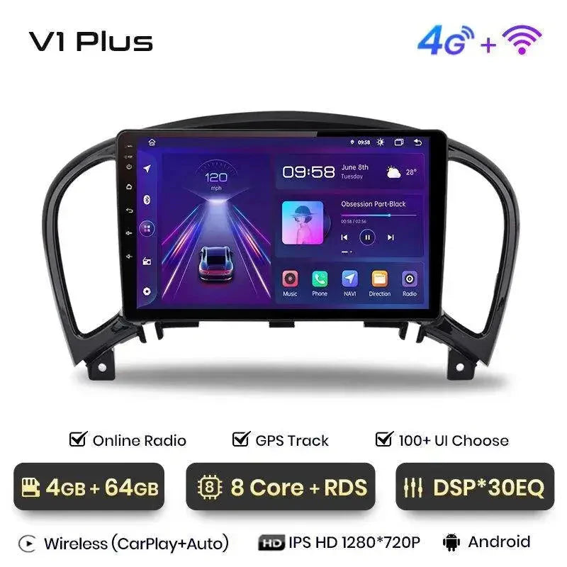 Radio nawigacja Nissan Juke YF15 2010 - 2014 Carplay Android Auto - Multigenus