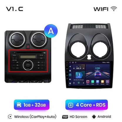 Radio nawigacja Nissan Qashqai J10 2006 - 2013 Android Auto Carplay - Multigenus