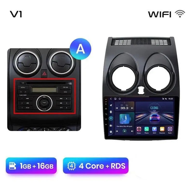 Radio nawigacja Nissan Qashqai J10 2006 - 2013 Android Auto Carplay - Multigenus