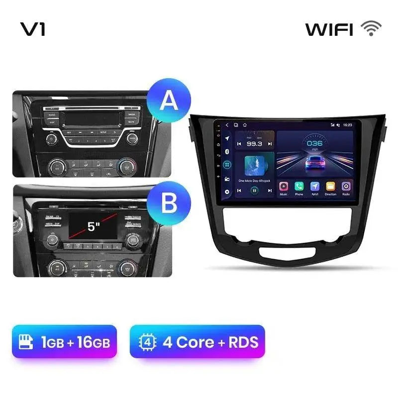 Radio nawigacja Nissan Qashqai J11 Nissan X trail T32 2014-2017 Android Auto Carplay - Multigenus