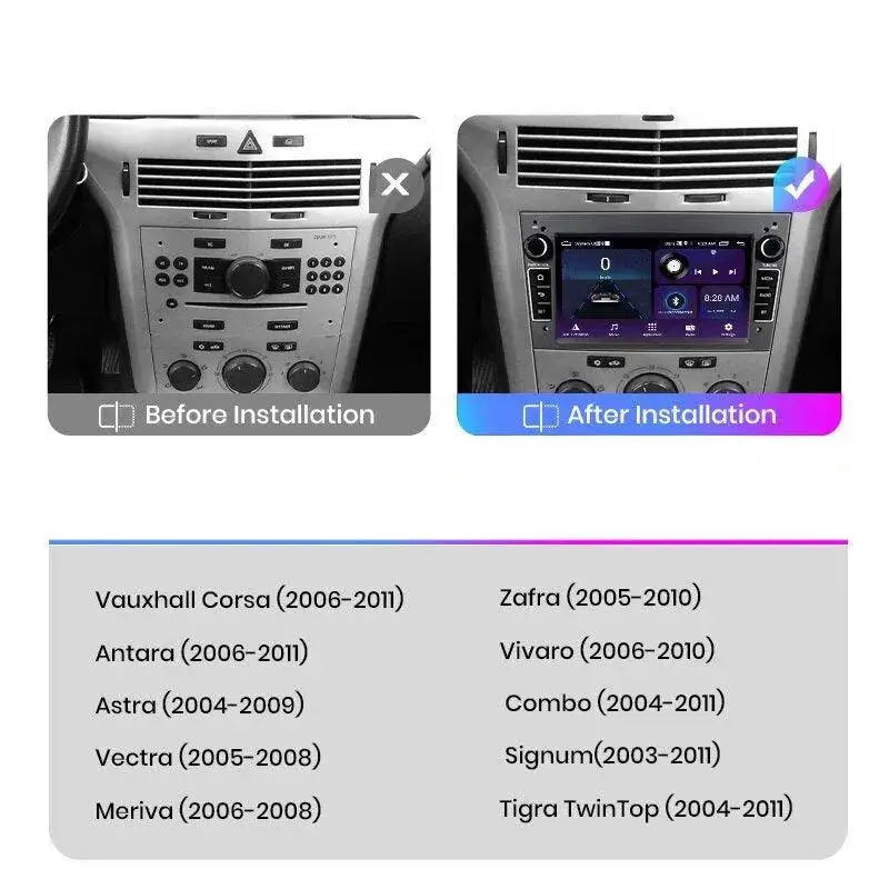Radio nawigacja Opel Astra H Vectra C Antara Zafira Corsa C D Vivaro Meriva Android Auto Carplay - Multigenus