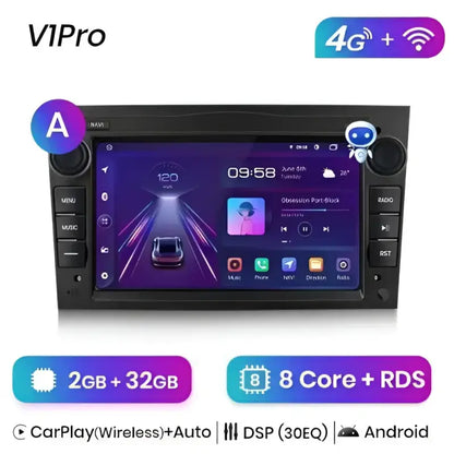 Radio nawigacja Opel Astra H Vectra C Antara Zafira Corsa C D Vivaro Meriva Android Auto Carplay - Multigenus